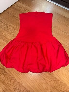 Wild Fable Dark Brown -L & Red-S Strapless Bubble Hem Mini Dress  NWT…246